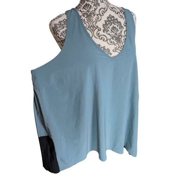 Athleta Pleated Tank Active Athleisure Womens Plus 2X Yoga Casual Swing Green - Picture 6 of 13